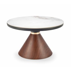 'GENESIS White Marble / Walnut / Gold Coffee Table'