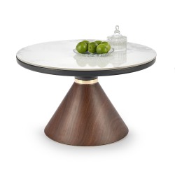 'GENESIS White Marble / Walnut / Gold Coffee Table' 'GENESIS White Marble / Walnut / Gold Coffee Table'