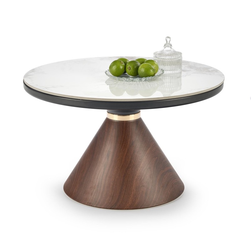 'GENESIS White Marble / Walnut / Gold Coffee Table' 'GENESIS White Marble / Walnut / Gold Coffee Table'