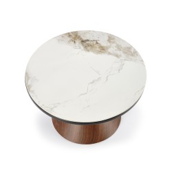 'GENESIS White Marble / Walnut / Gold Coffee Table' 'GENESIS White Marble / Walnut / Gold Coffee Table'