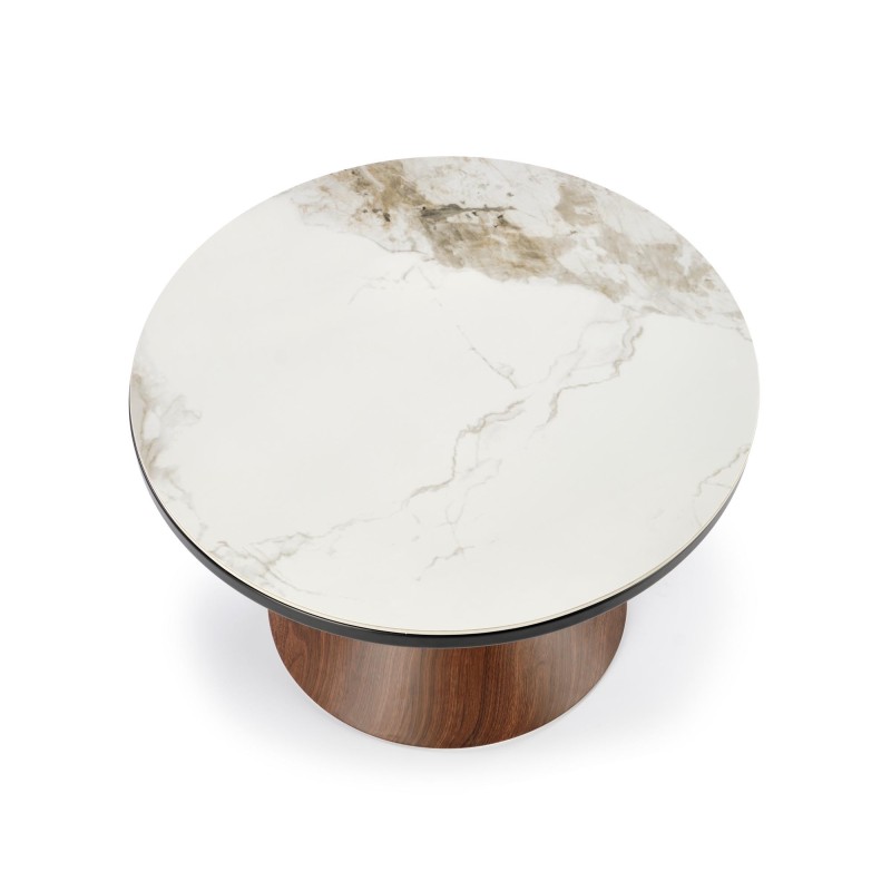 'GENESIS White Marble / Walnut / Gold Coffee Table' 'GENESIS White Marble / Walnut / Gold Coffee Table'