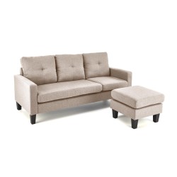 GERSON sofa z podnóżkiem beżowy (1p 1szt)