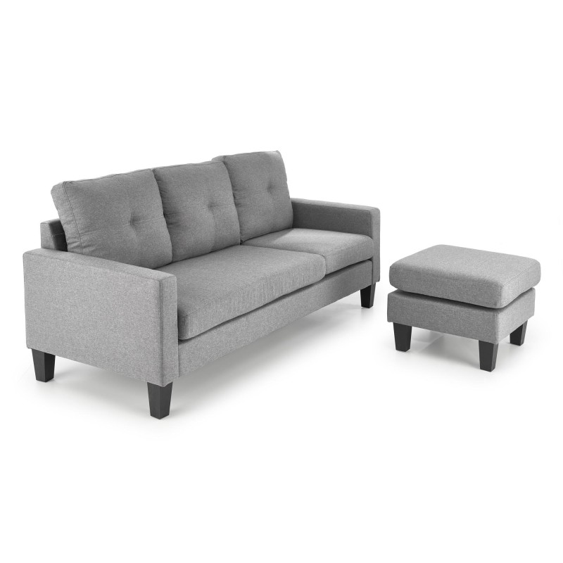GERSON sofa z podnóżkiem popielaty (1p 1szt) GERSON sofa z podnóżkiem popielaty (1p 1szt)