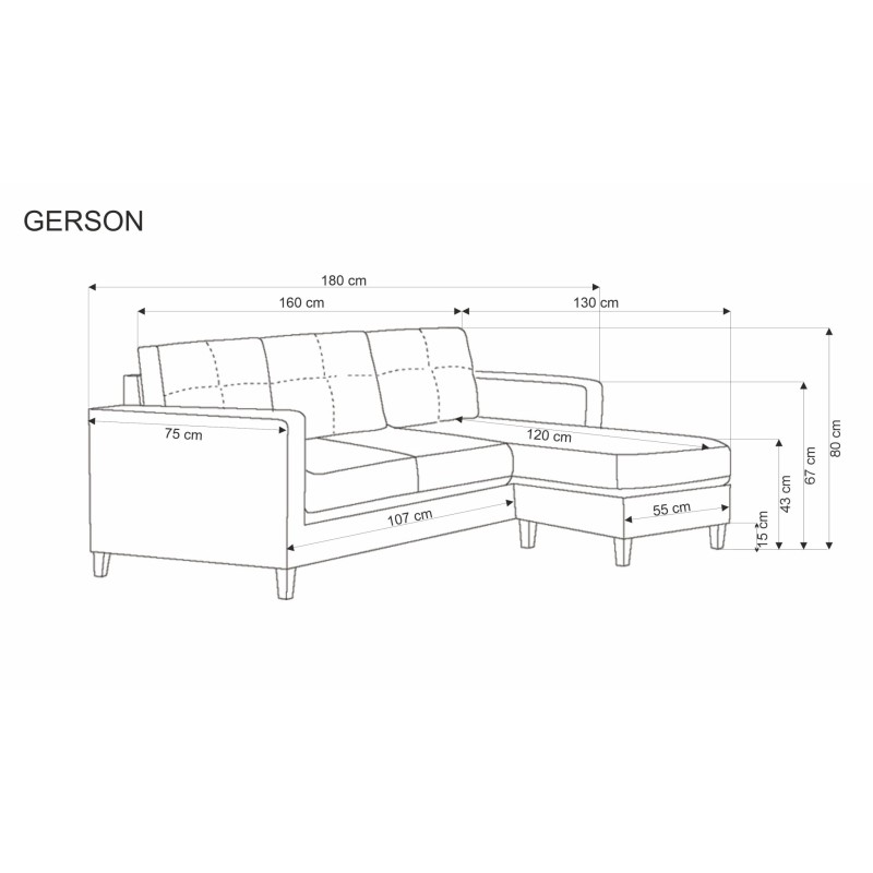 GERSON sofa z podnóżkiem popielaty (1p 1szt) GERSON sofa z podnóżkiem popielaty (1p 1szt)