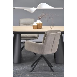 'GIACOMO Extendable Table, Top - Natural, Leg - Black' 'GIACOMO Extendable Table, Top - Natural, Leg - Black'