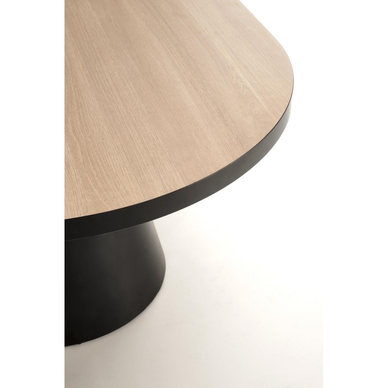 'GIACOMO Extendable Table, Top - Natural, Leg - Black' 'GIACOMO Extendable Table, Top - Natural, Leg - Black'