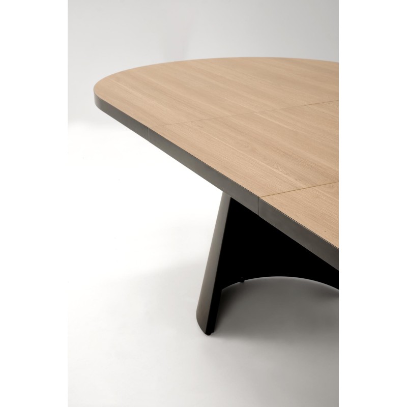 'GIACOMO Extendable Table, Top - Natural, Leg - Black' 'GIACOMO Extendable Table, Top - Natural, Leg - Black'