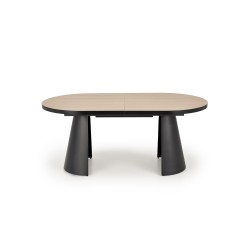 'GIACOMO Extendable Table, Top - Natural, Leg - Black' 'GIACOMO Extendable Table, Top - Natural, Leg - Black'