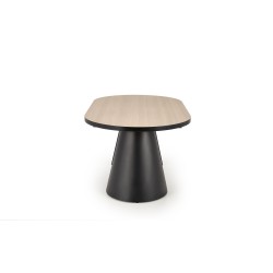 'GIACOMO Extendable Table, Top - Natural, Leg - Black' 'GIACOMO Extendable Table, Top - Natural, Leg - Black'