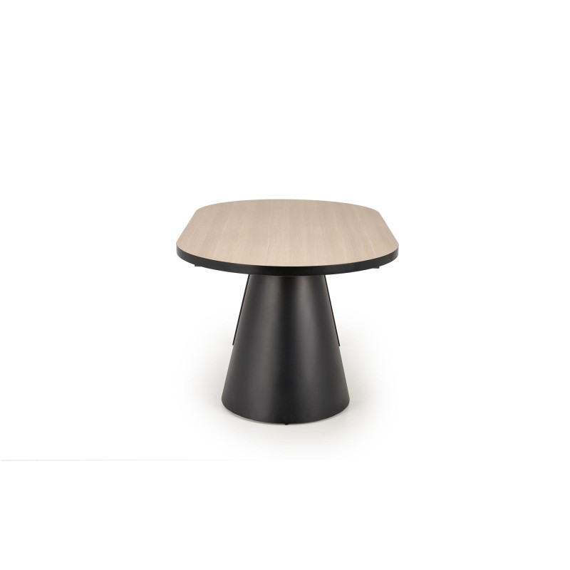 'GIACOMO Extendable Table, Top - Natural, Leg - Black' 'GIACOMO Extendable Table, Top - Natural, Leg - Black'