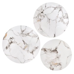 'GILDA Set of 3 Benches, White Marble / Black' 'GILDA Set of 3 Benches, White Marble / Black'