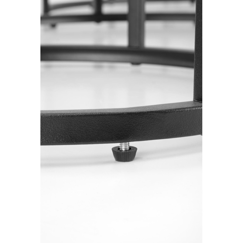 'GILDA Set of 3 Benches, White Marble / Black' 'GILDA Set of 3 Benches, White Marble / Black'