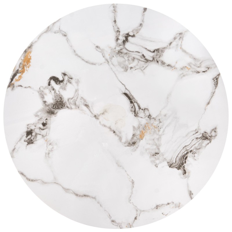 'GILDA Set of 3 Benches, White Marble / Black' 'GILDA Set of 3 Benches, White Marble / Black'