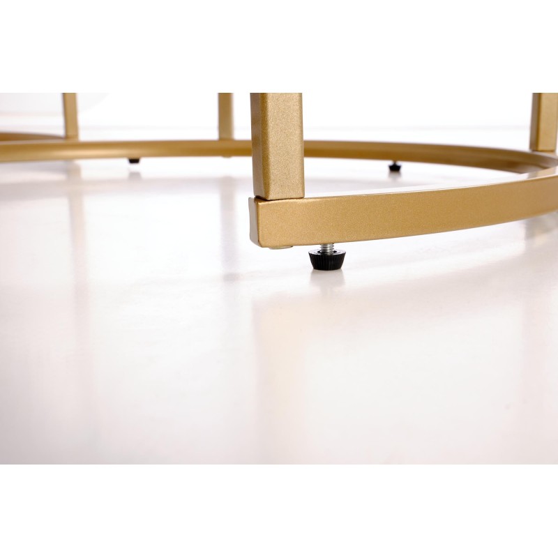 'GILDA Set of 3 Benches, White Marble / Gold' 'GILDA Set of 3 Benches, White Marble / Gold'