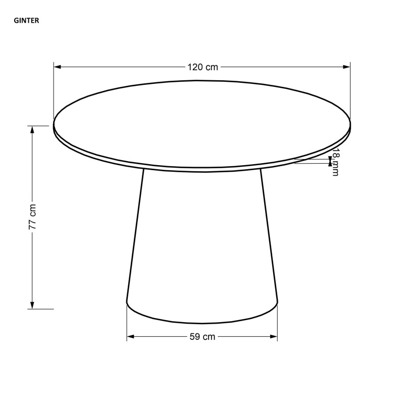 'GINTER Round Table, Black' 'GINTER Round Table, Black'
