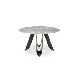 'GIOVANI Round Table, Top - Green Marble, Legs - Black' 'GIOVANI Round Table, Top - Green Marble, Legs - Black'