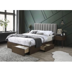 GORASHI 160 łóżko z szufladami popielaty/orzech