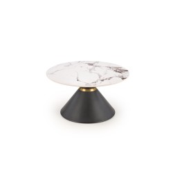 'GORETTI White Marble / Black Coffee Table'