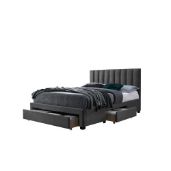 'GRACE 140 Bed with Drawers in Ash Velvet' 'GRACE 140 Bed with Drawers in Ash Velvet'