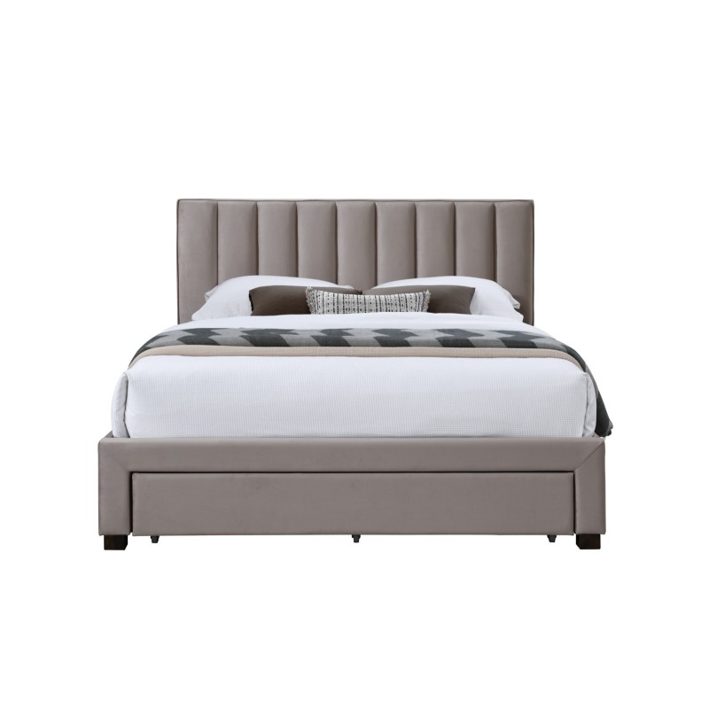 'GRACE 160 Bed with Drawers Beige Velvet' 'GRACE 160 Bed with Drawers Beige Velvet'