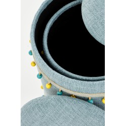 'GRADO Set of 2 Poufs, Light Blue' 'GRADO Set of 2 Poufs, Light Blue'