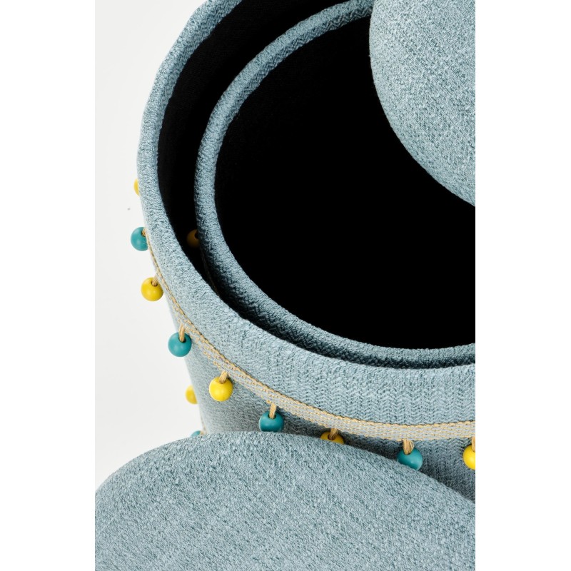 'GRADO Set of 2 Poufs, Light Blue' 'GRADO Set of 2 Poufs, Light Blue'