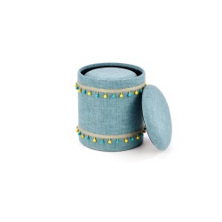 'GRADO Set of 2 Poufs, Light Blue' 'GRADO Set of 2 Poufs, Light Blue'