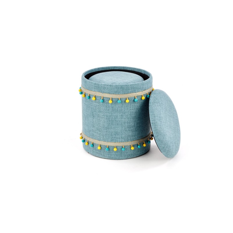'GRADO Set of 2 Poufs, Light Blue' 'GRADO Set of 2 Poufs, Light Blue'