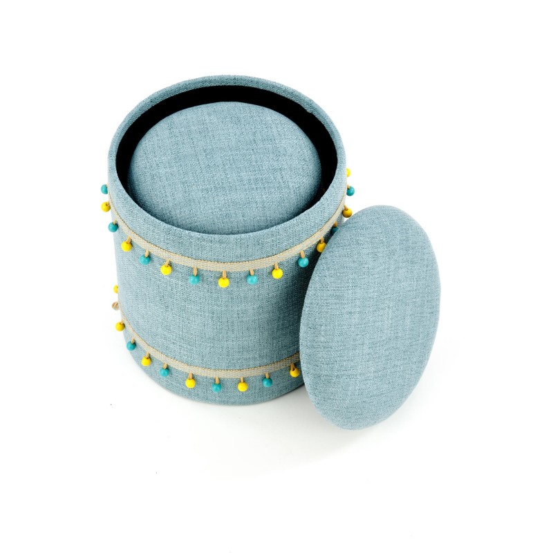 'GRADO Set of 2 Poufs, Light Blue' 'GRADO Set of 2 Poufs, Light Blue'
