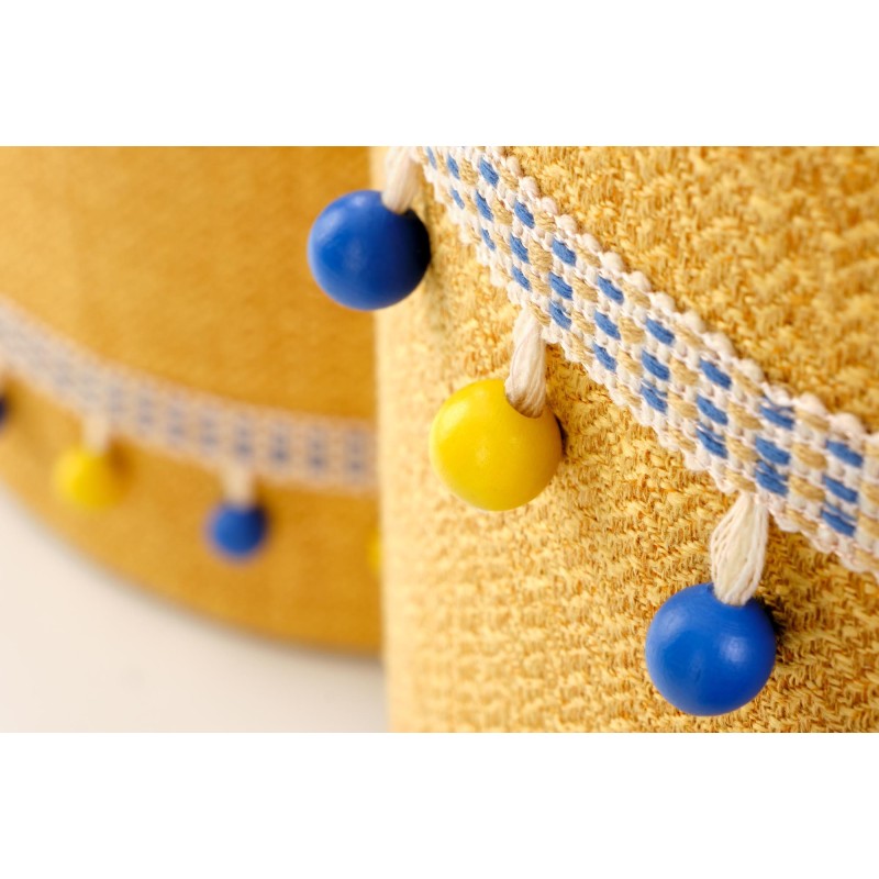 'GRADO Set of 2 Poufs, Yellow' 'GRADO Set of 2 Poufs, Yellow'