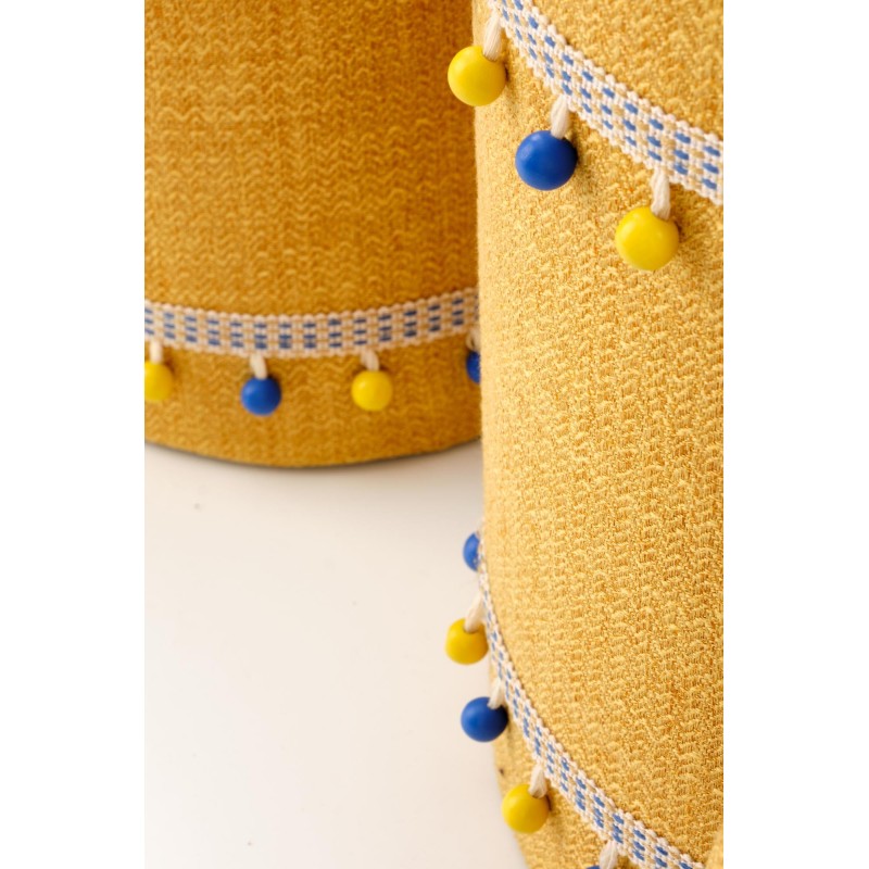 'GRADO Set of 2 Poufs, Yellow' 'GRADO Set of 2 Poufs, Yellow'