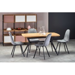 'GUSTAVO Extendable Table Top - Golden Oak, Legs - Black'