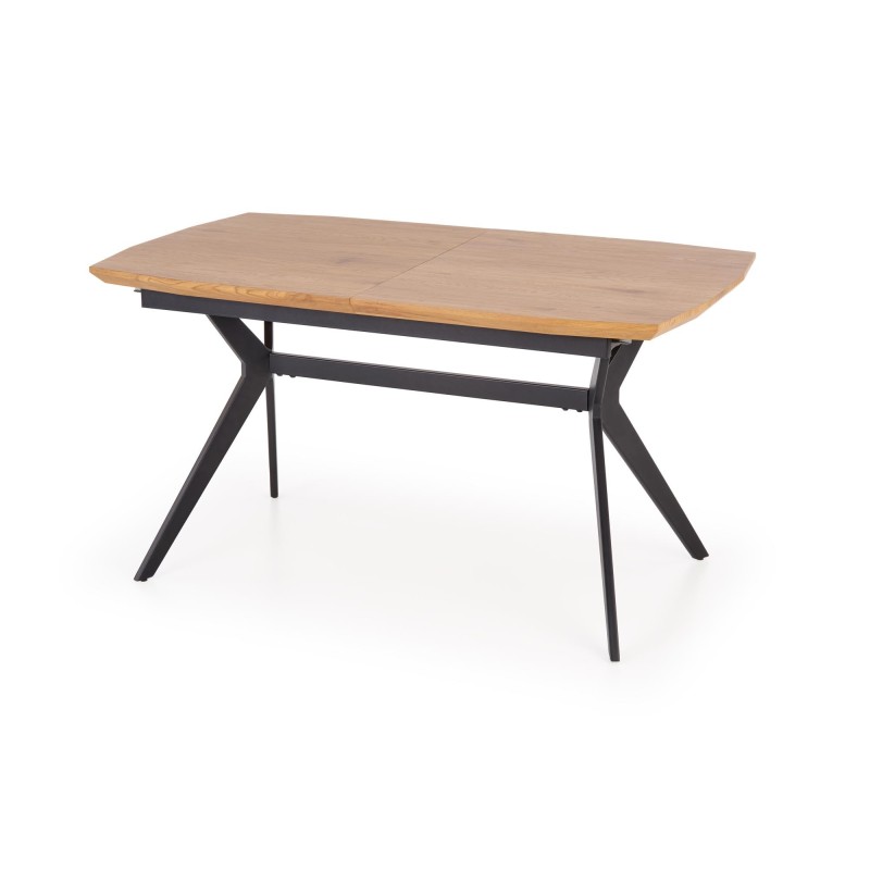 'GUSTAVO Extendable Table Top - Golden Oak, Legs - Black' 'GUSTAVO Extendable Table Top - Golden Oak, Legs - Black'