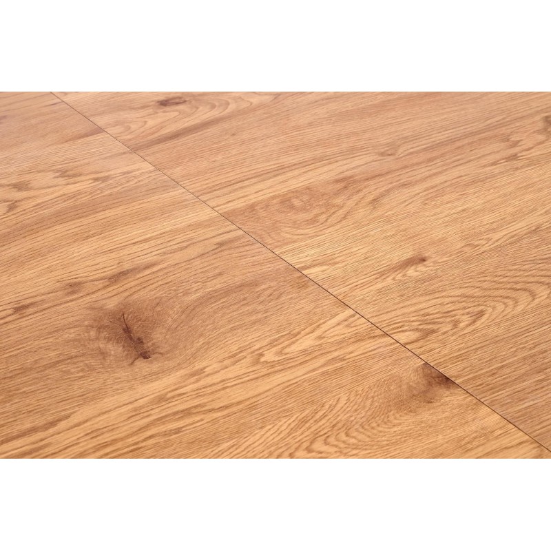'GUSTAVO Extendable Table Top - Golden Oak, Legs - Black' 'GUSTAVO Extendable Table Top - Golden Oak, Legs - Black'