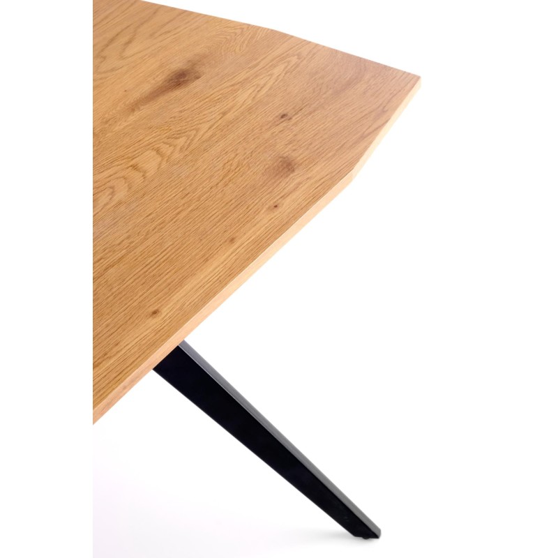 'GUSTAVO Extendable Table Top - Golden Oak, Legs - Black' 'GUSTAVO Extendable Table Top - Golden Oak, Legs - Black'