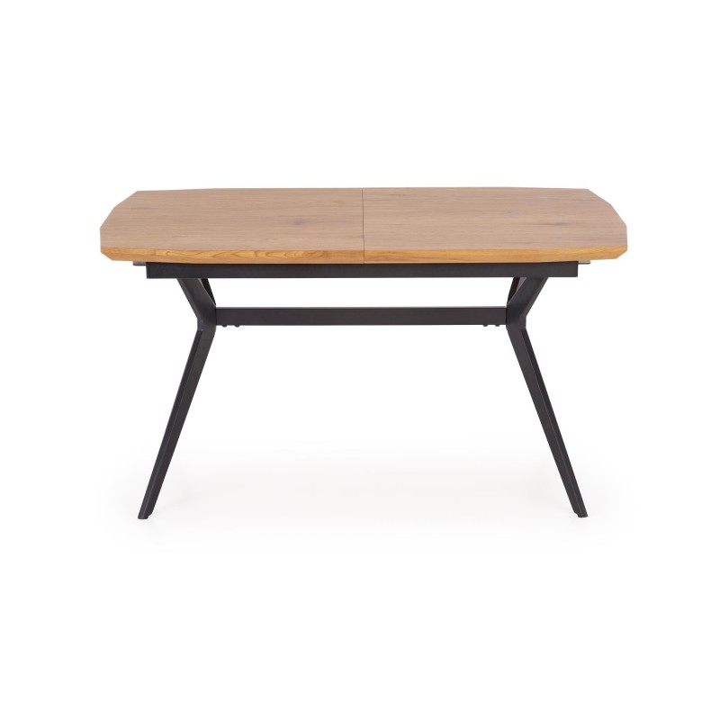 'GUSTAVO Extendable Table Top - Golden Oak, Legs - Black' 'GUSTAVO Extendable Table Top - Golden Oak, Legs - Black'
