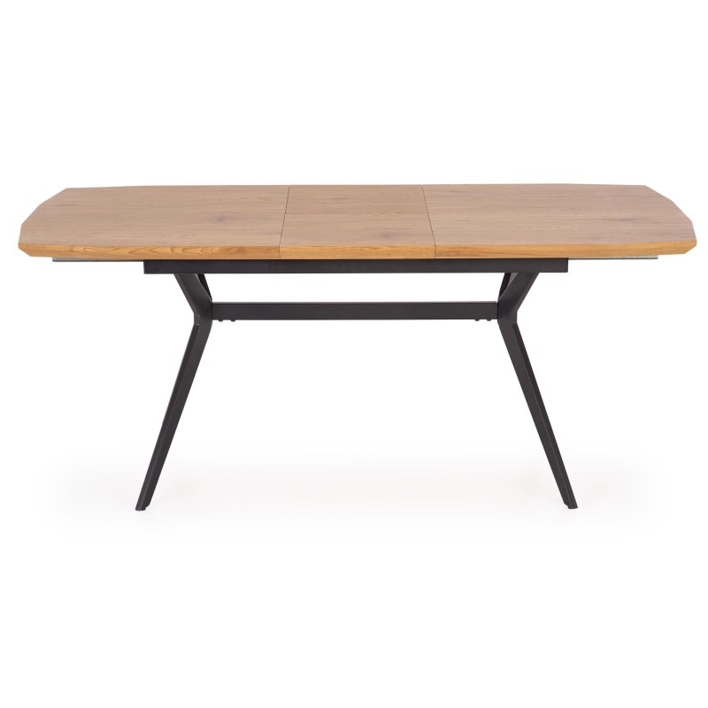 'GUSTAVO Extendable Table Top - Golden Oak, Legs - Black' 'GUSTAVO Extendable Table Top - Golden Oak, Legs - Black'