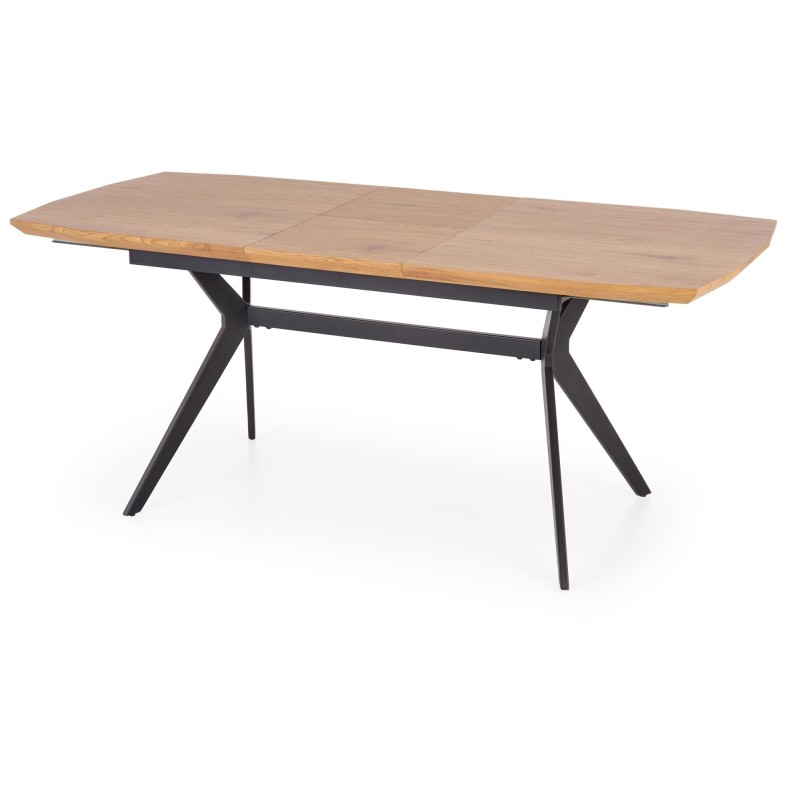 'GUSTAVO Extendable Table Top - Golden Oak, Legs - Black' 'GUSTAVO Extendable Table Top - Golden Oak, Legs - Black'