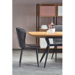 'GUSTAVO Extendable Table Top - Golden Oak, Legs - Black' 'GUSTAVO Extendable Table Top - Golden Oak, Legs - Black'