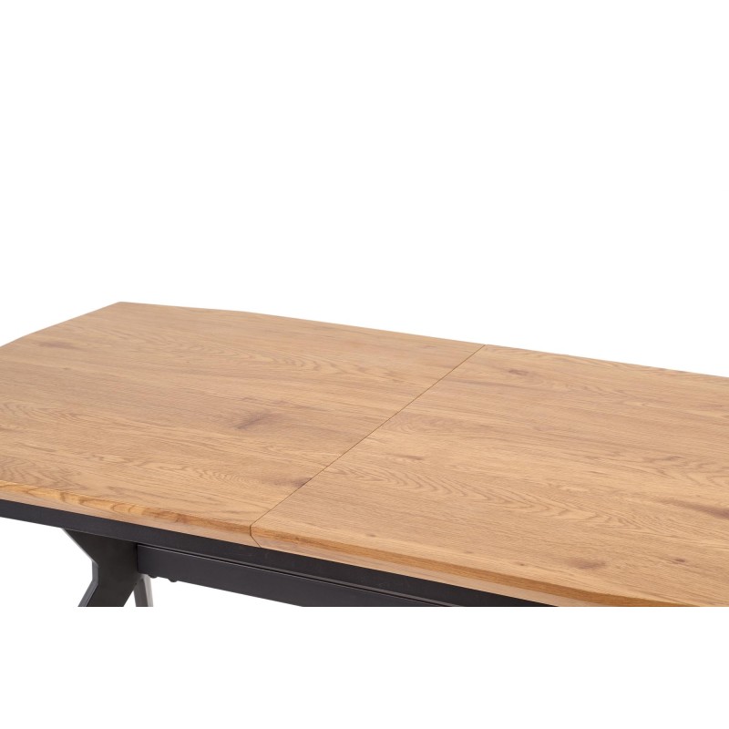 'GUSTAVO Extendable Table Top - Golden Oak, Legs - Black' 'GUSTAVO Extendable Table Top - Golden Oak, Legs - Black'