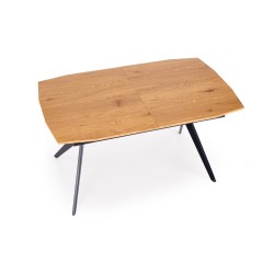 'GUSTAVO Extendable Table Top - Golden Oak, Legs - Black' 'GUSTAVO Extendable Table Top - Golden Oak, Legs - Black'