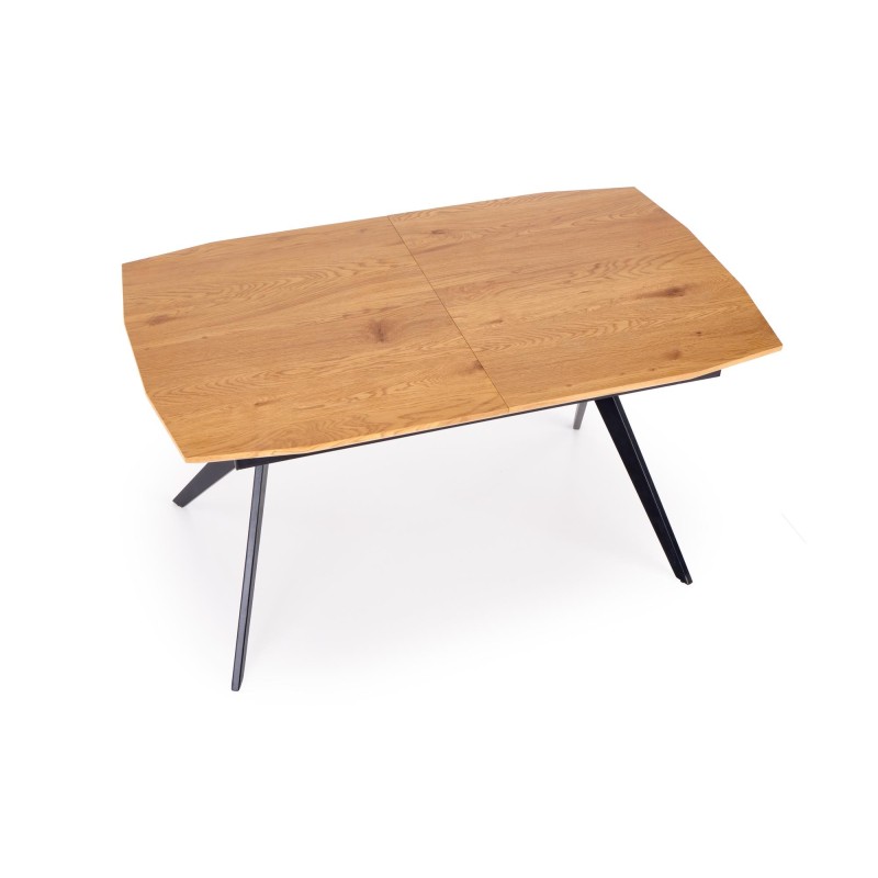'GUSTAVO Extendable Table Top - Golden Oak, Legs - Black' 'GUSTAVO Extendable Table Top - Golden Oak, Legs - Black'