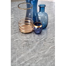 'GUSTIMO Round Table, Top - Ash Grey Marble, Frame - Black' 'GUSTIMO Round Table, Top - Ash Grey Marble, Frame - Black'