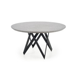 'GUSTIMO Round Table, Top - Ash Grey Marble, Frame - Black' 'GUSTIMO Round Table, Top - Ash Grey Marble, Frame - Black'