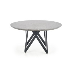 'GUSTIMO Round Table, Top - Ash Grey Marble, Frame - Black' 'GUSTIMO Round Table, Top - Ash Grey Marble, Frame - Black'