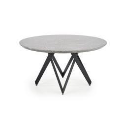 'GUSTIMO Round Table, Top - Ash Grey Marble, Frame - Black' 'GUSTIMO Round Table, Top - Ash Grey Marble, Frame - Black'