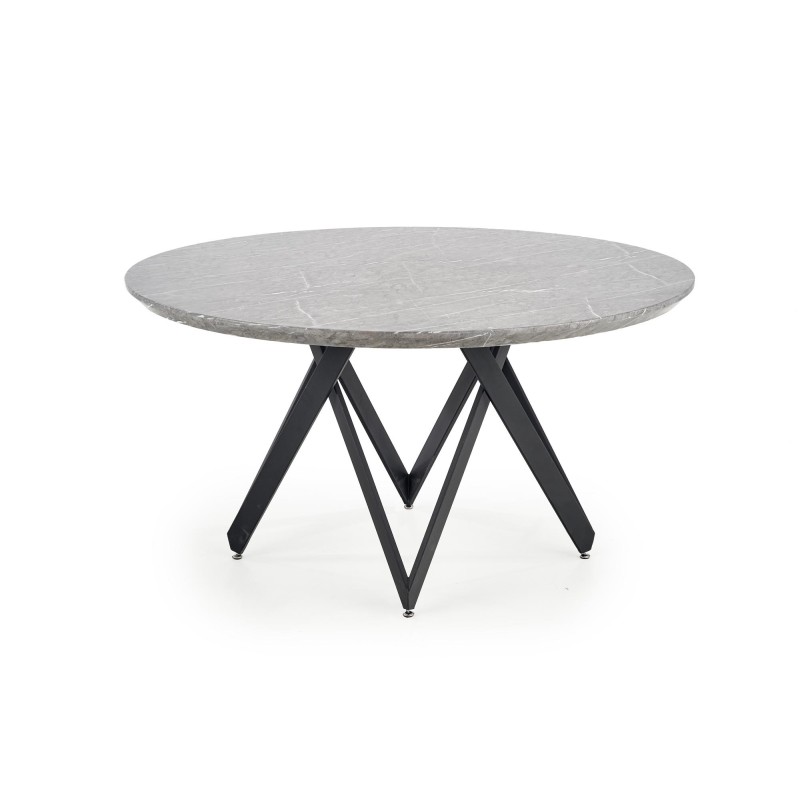 'GUSTIMO Round Table, Top - Ash Grey Marble, Frame - Black' 'GUSTIMO Round Table, Top - Ash Grey Marble, Frame - Black'