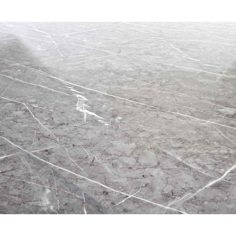 'GUSTIMO Round Table, Top - Ash Grey Marble, Frame - Black' 'GUSTIMO Round Table, Top - Ash Grey Marble, Frame - Black'