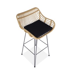 'H105 Natural / Black Bar Stool' 'H105 Natural / Black Bar Stool'
