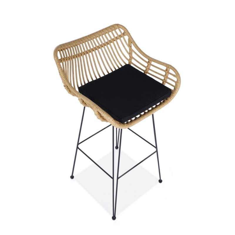 'H105 Natural / Black Bar Stool' 'H105 Natural / Black Bar Stool'